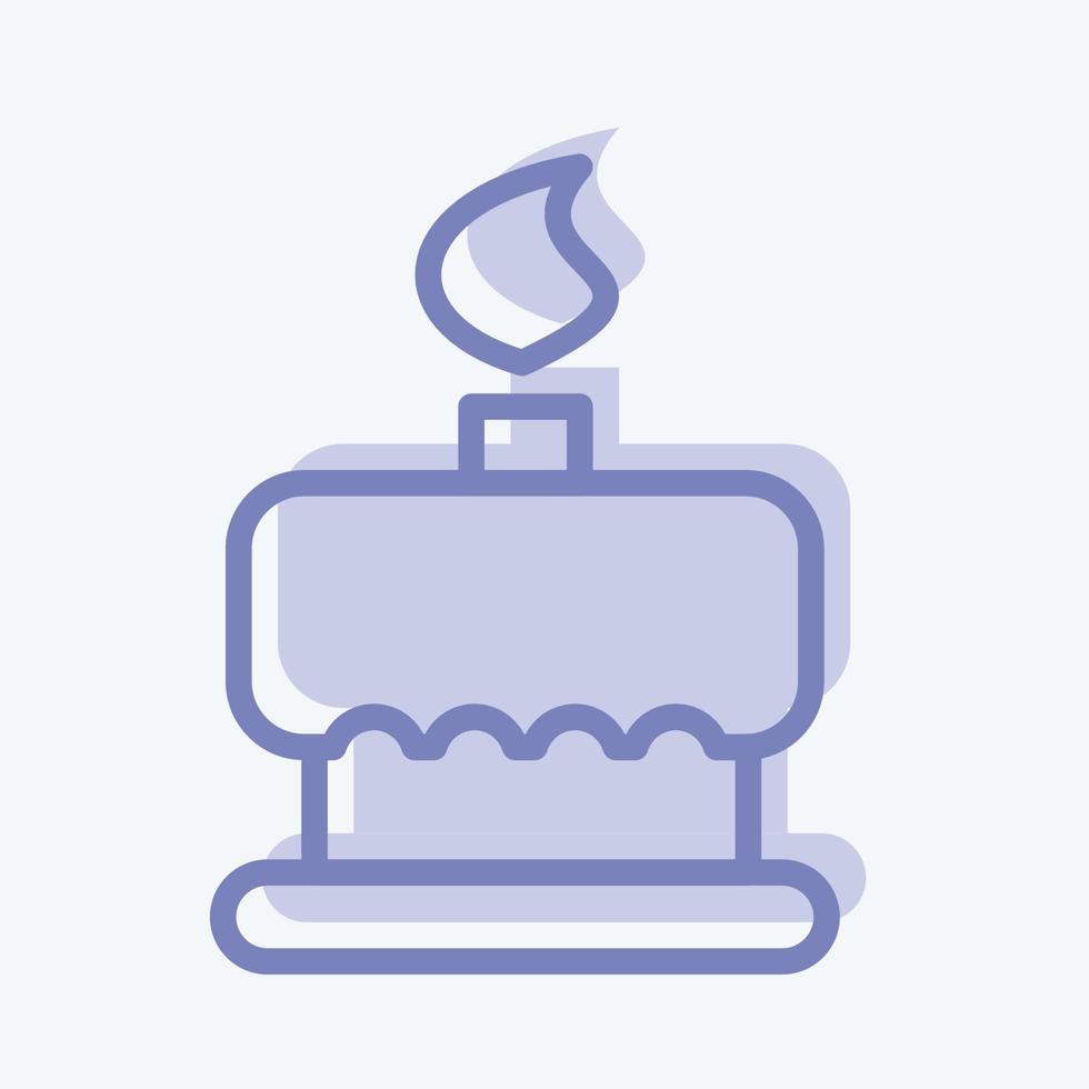 pastel de cumpleaños de icono. adecuado para el símbolo de panadería. estilo de dos tonos. diseño simple editable. vector de plantilla de diseño. ilustración sencilla