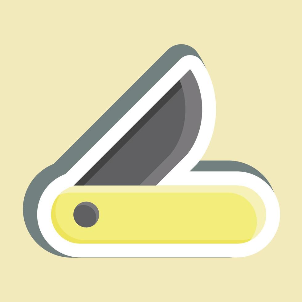 Sticker Clasp-Knife. suitable for education. simple design editable. design template vector. simple illustration vector