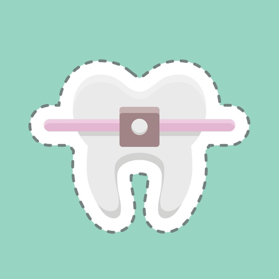 Sticker line cut Braces. suitable for medicine symbol. simple design editable. design template vector. simple illustration vector