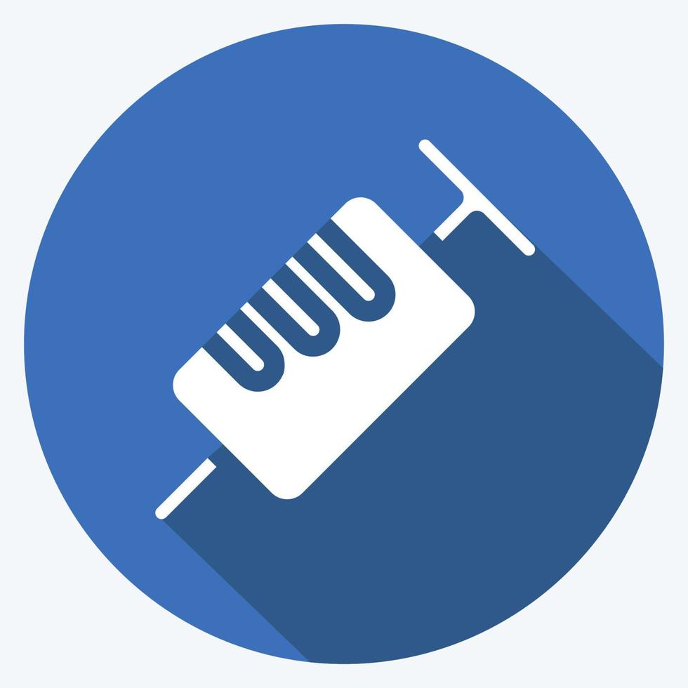 Icon Syringe. suitable for medicine symbol. long shadow style. simple design editable. design template vector. simple illustration vector