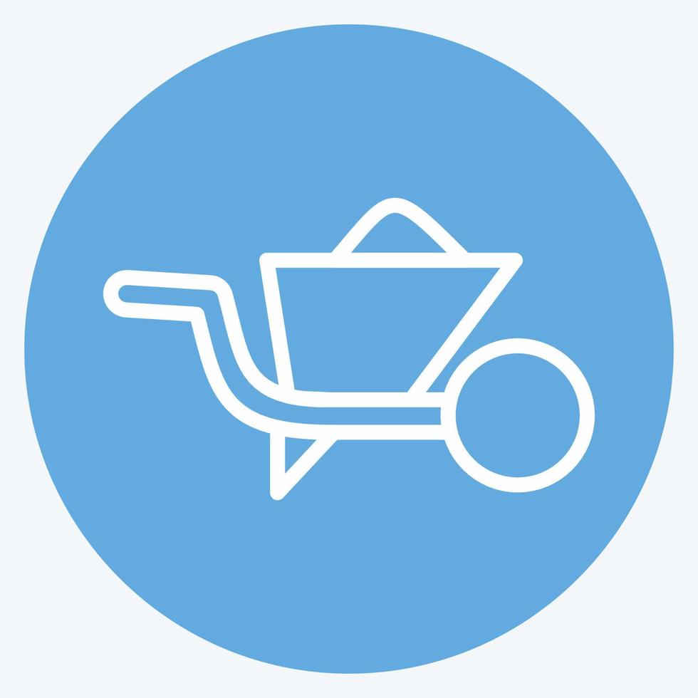 Icon Wheelbarrow. suitable for building symbol. blue eyes style. simple design editable. design template vector. simple illustration vector