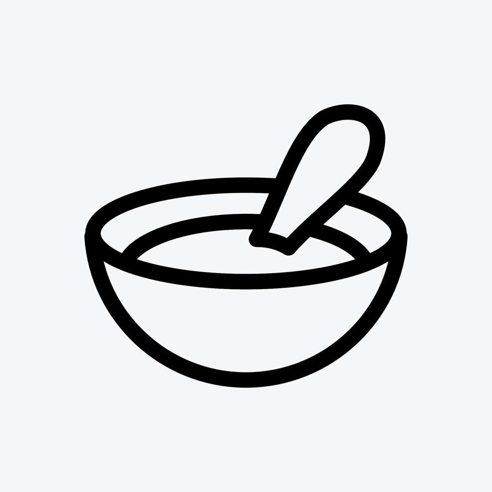 icono de cereal para bebés. adecuado para el símbolo de los niños. estilo de línea diseño simple editable. vector de plantilla de diseño. ilustración sencilla