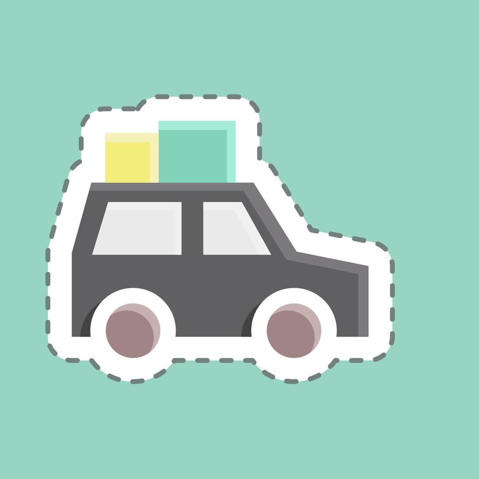 Sticker line cut Suv. suitable for education. simple design editable. design template vector. simple illustration vector