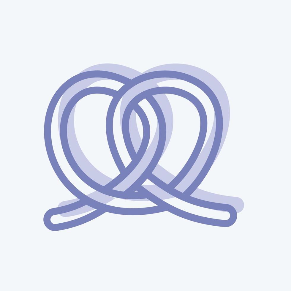 icono de pretzel. adecuado para el símbolo de panadería. estilo de dos tonos. diseño simple editable. vector de plantilla de diseño. ilustración sencilla