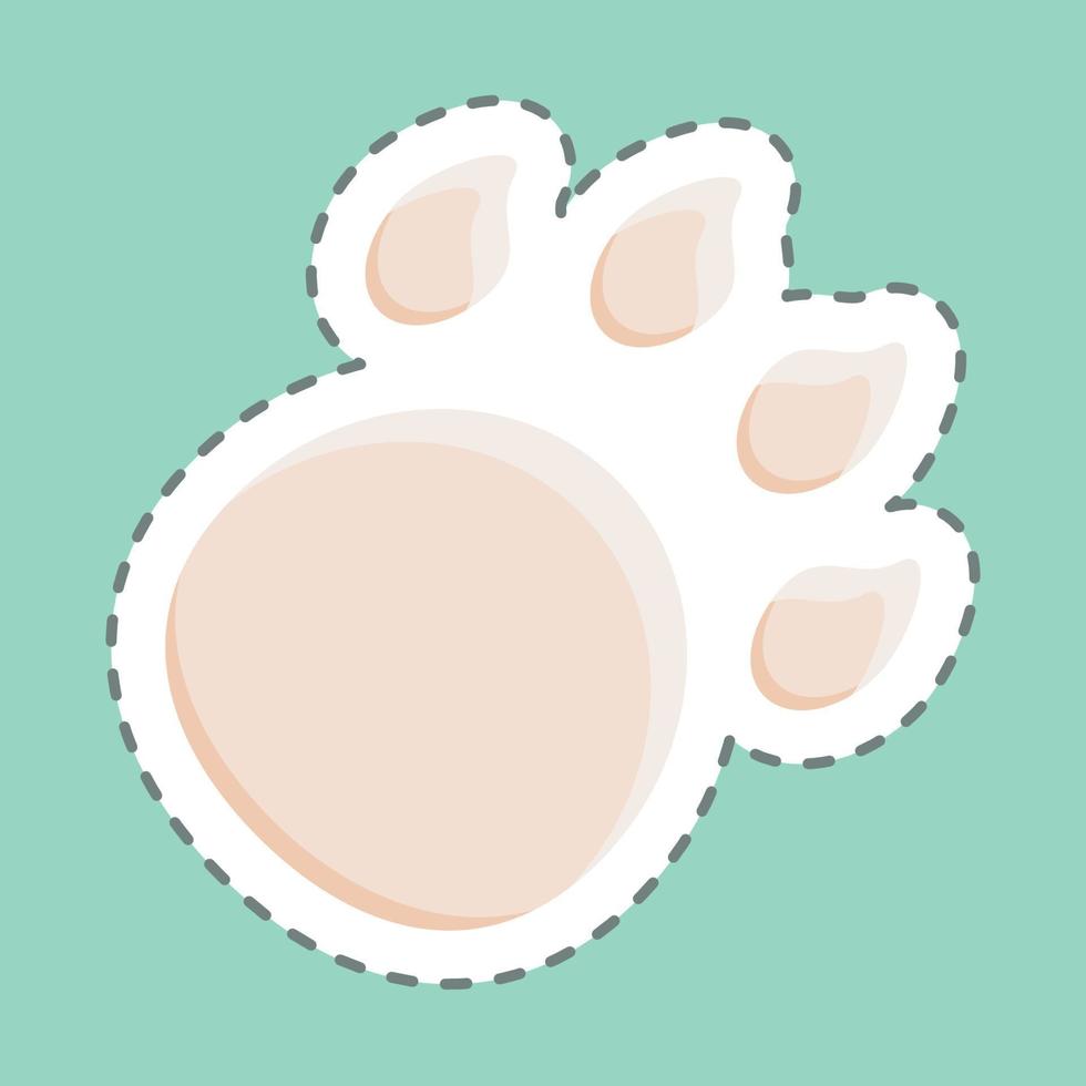 Sticker line cut Animal Track. suitable for education. simple design editable. design template vector. simple illustration vector