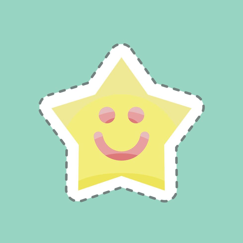 Sticker line cut Sleeping Light. suitable for Kids symbol. simple design editable. design template vector. simple illustration vector