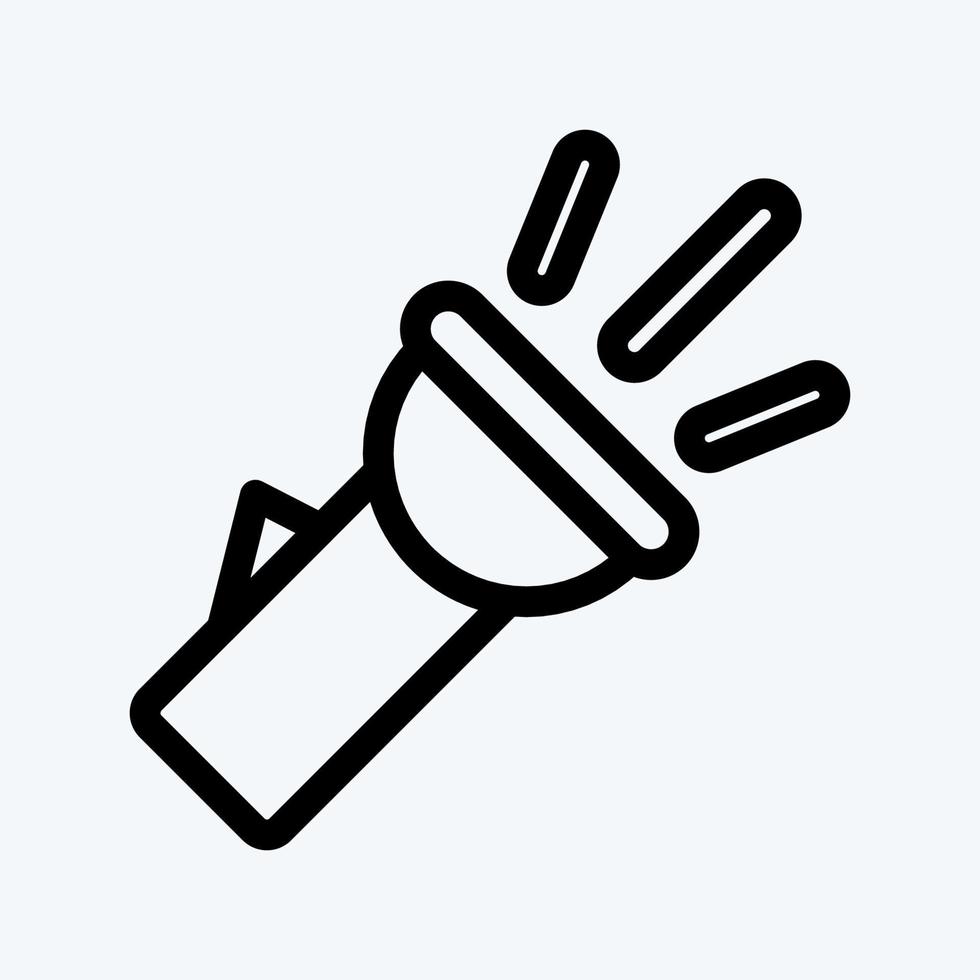 Icon Pocket Torch. suitable for education symbol. line style. simple design editable. design template vector. simple illustration vector