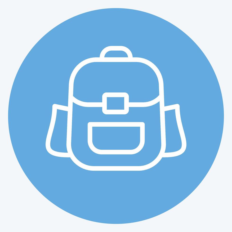 Icon Backpack. suitable for education symbol. blue eyes style. simple design editable. design template vector. simple illustration vector