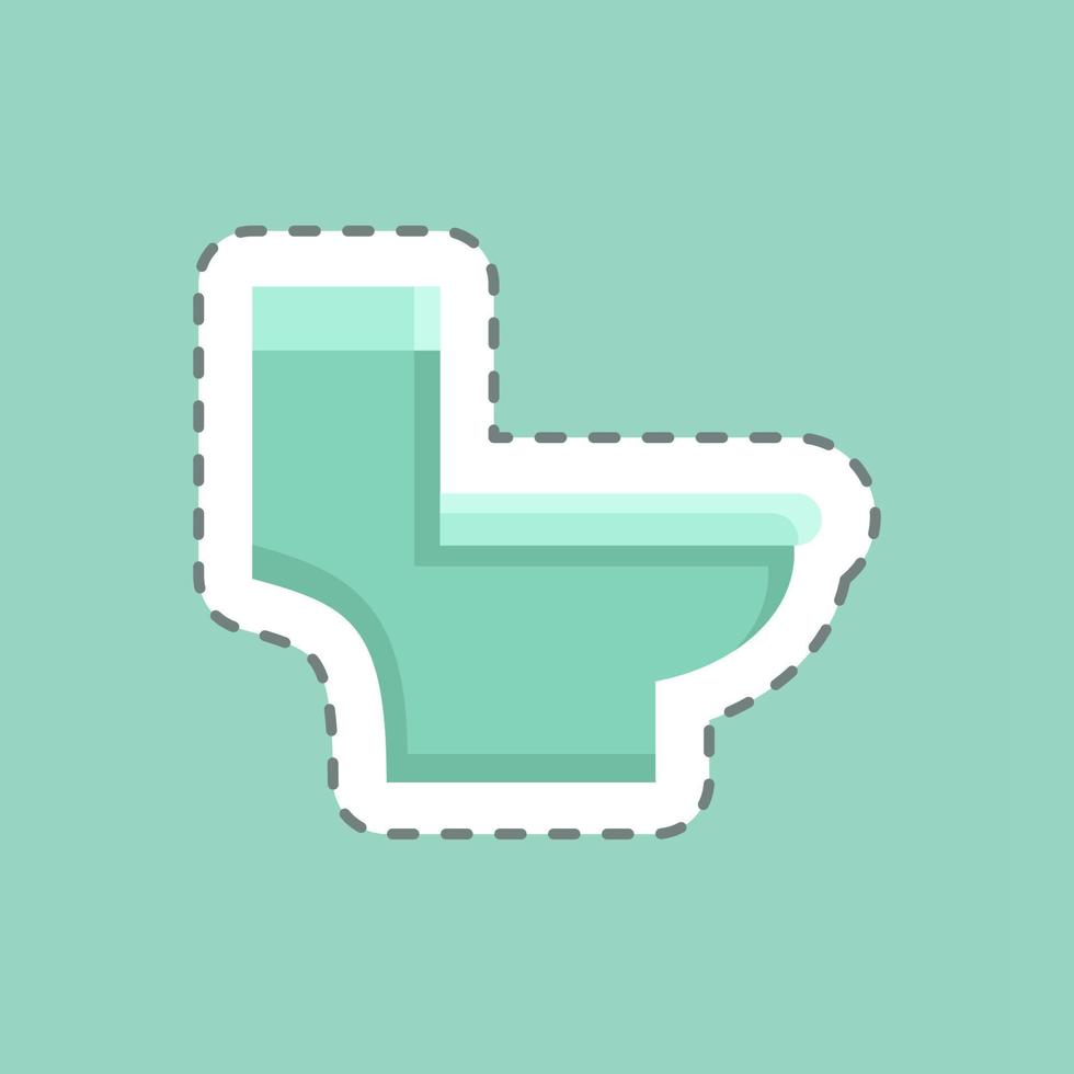 Sticker line cut Toilet. suitable for building symbol. simple design editable. design template vector. simple illustration vector