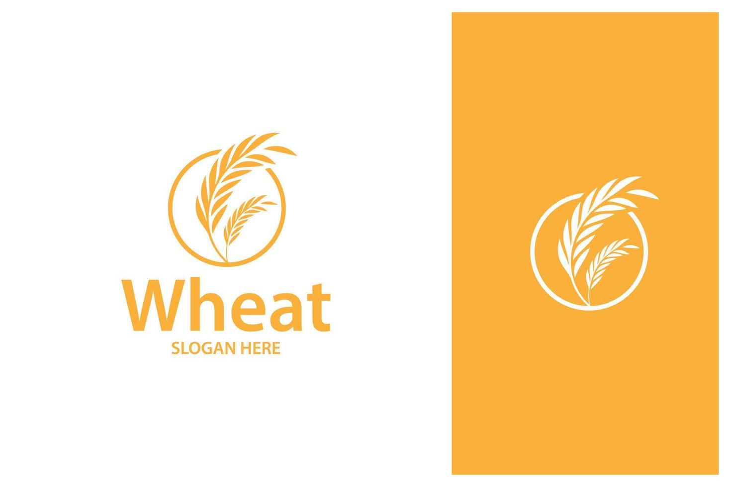 simple minimal wheat grain logo design vector