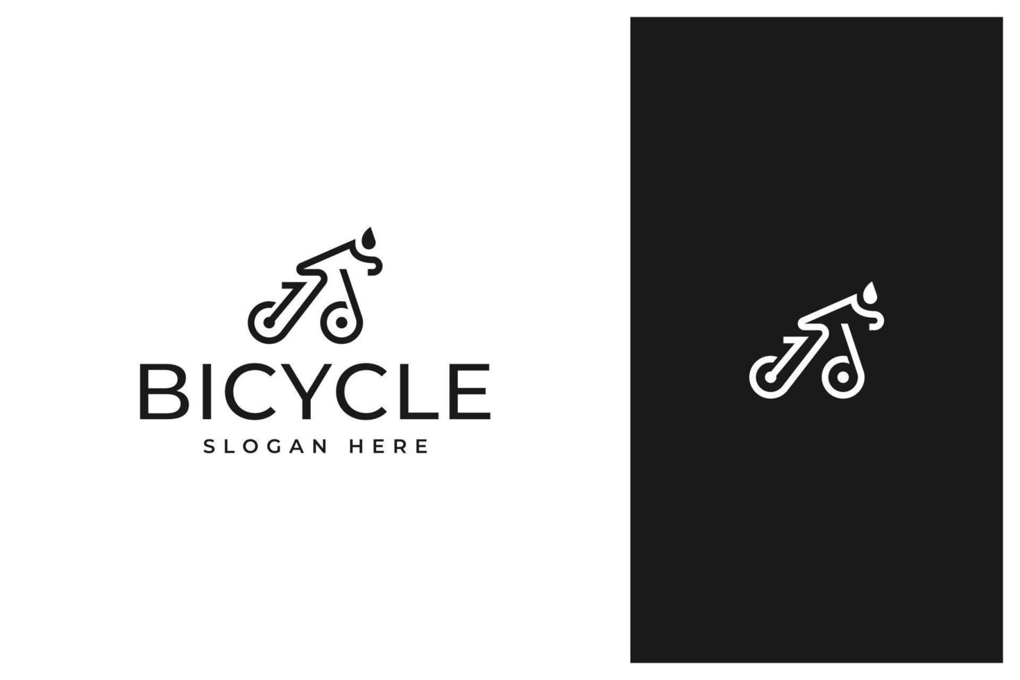 esquema de diseño de logotipo de vector de bicicleta mínimo simple, estilo de arte en línea