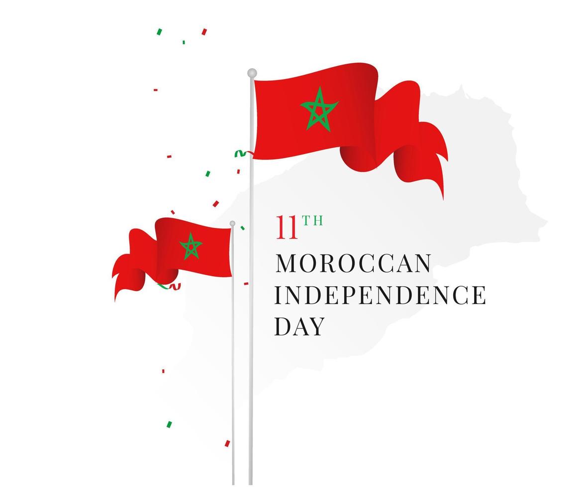 día de la independencia marroquí 11 de enero, feliz día nacional marruecos ilustración vectorial vector