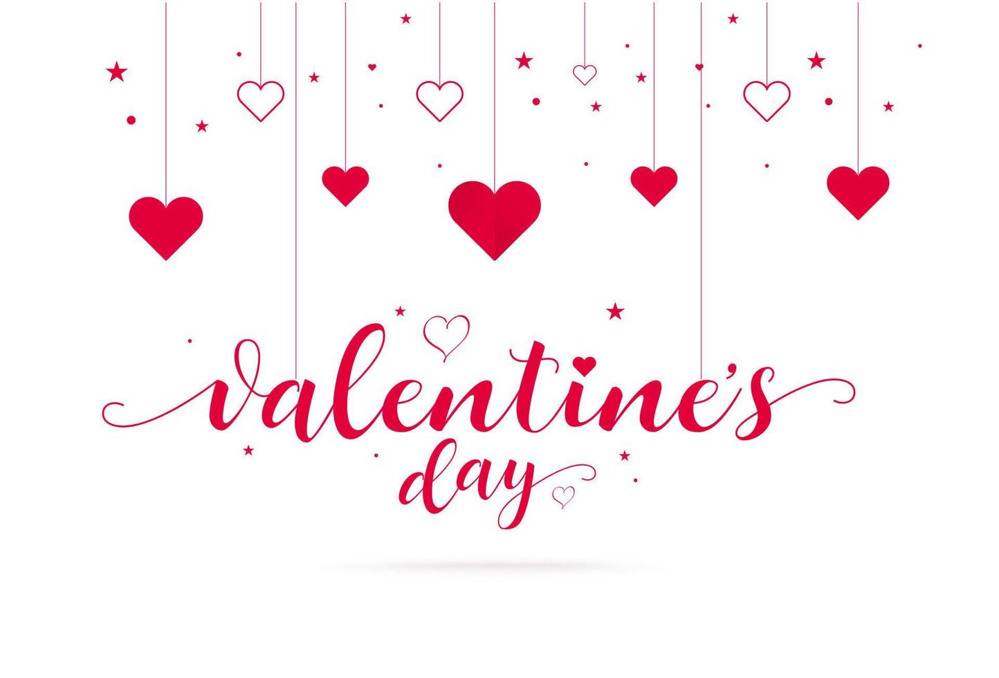 fondo de feliz día de san valentín con tipografía de corazón y amor, ilustración de vector de caligrafía de feliz día de san valentín