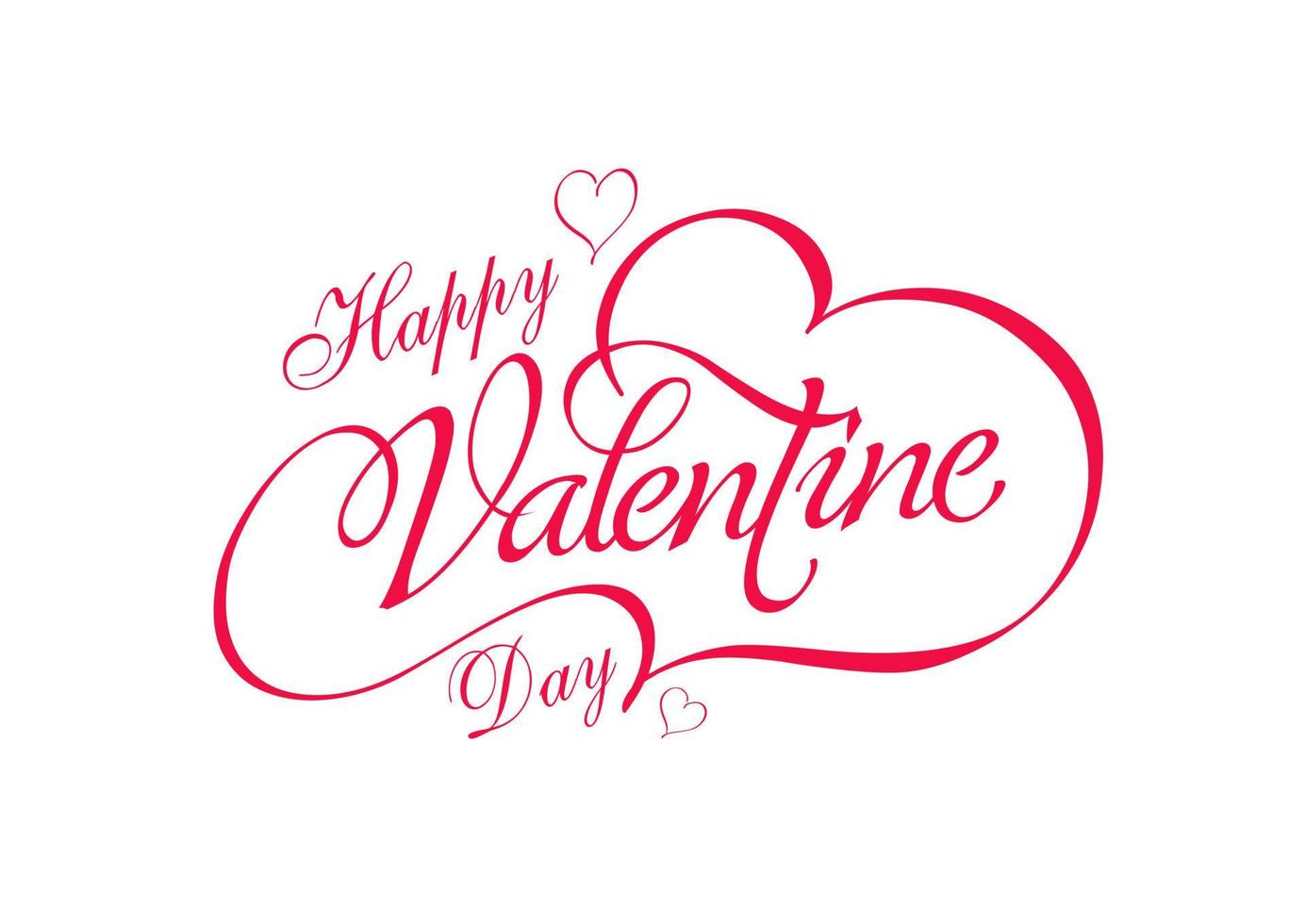 Happy valentine's day background with heart and love typography, happy valentines day calligraphy vector illustration