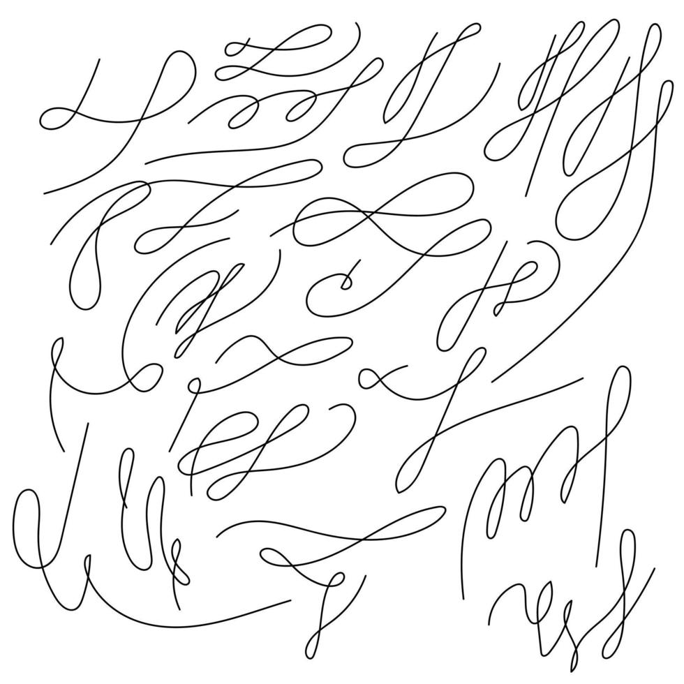 rosettes and curls set of abstract elements for design and decor vector