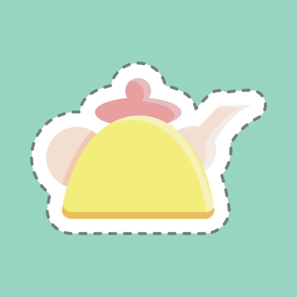 Sticker line cut Kettle. suitable for education. simple design editable. design template vector. simple illustration vector