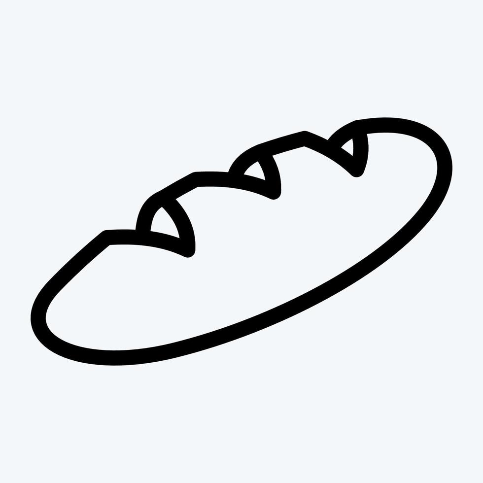 Icon Bread. suitable for Bakery symbol. line style. simple design editable. design template vector. simple illustration vector