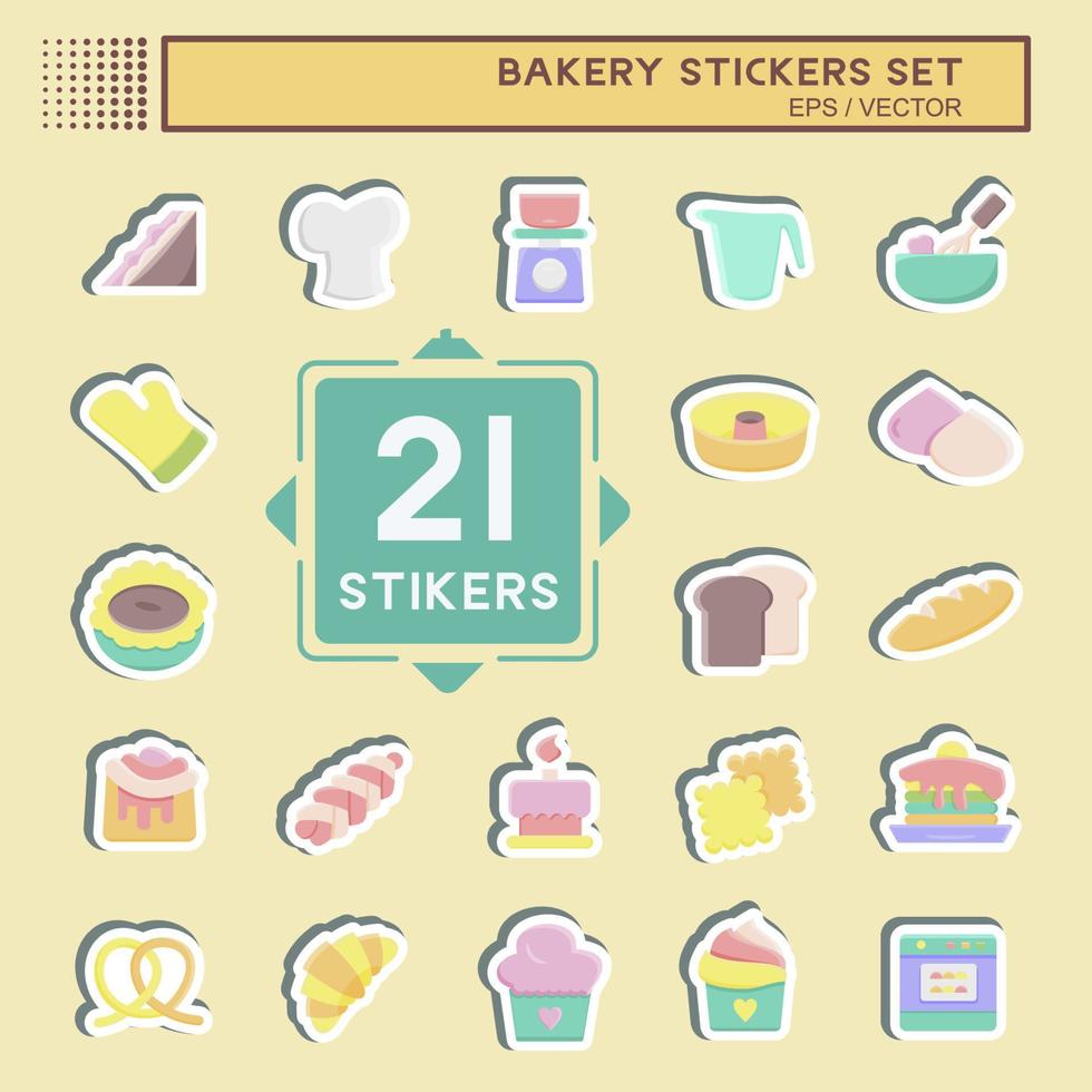 Stickers Set Bakery. suitable for Bakery symbol. simple design editable. design template vector. simple illustration vector