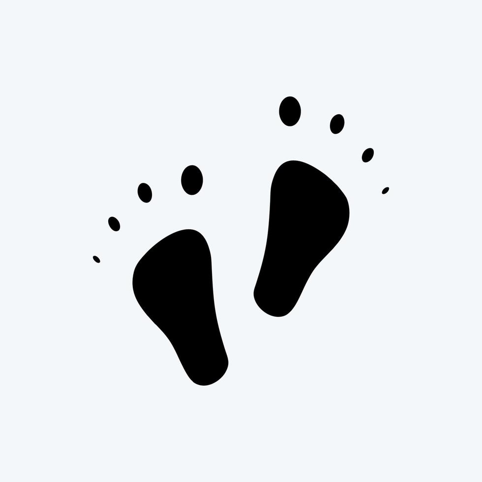 Icon Feet. suitable for Kids symbol. glyph style. simple design editable. design template vector. simple illustration vector