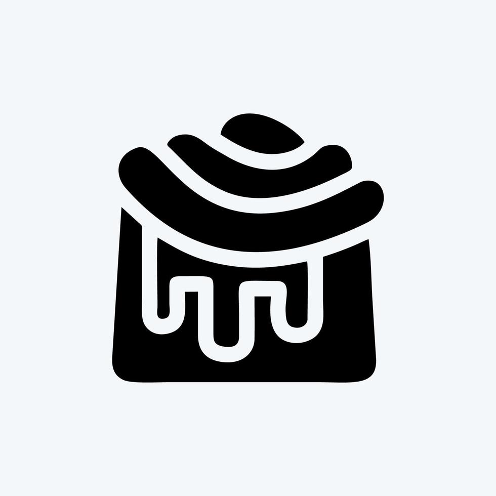 Icon Cinnamon Roll. suitable for Bakery symbol. glyph style. simple design editable. design template vector. simple illustration vector