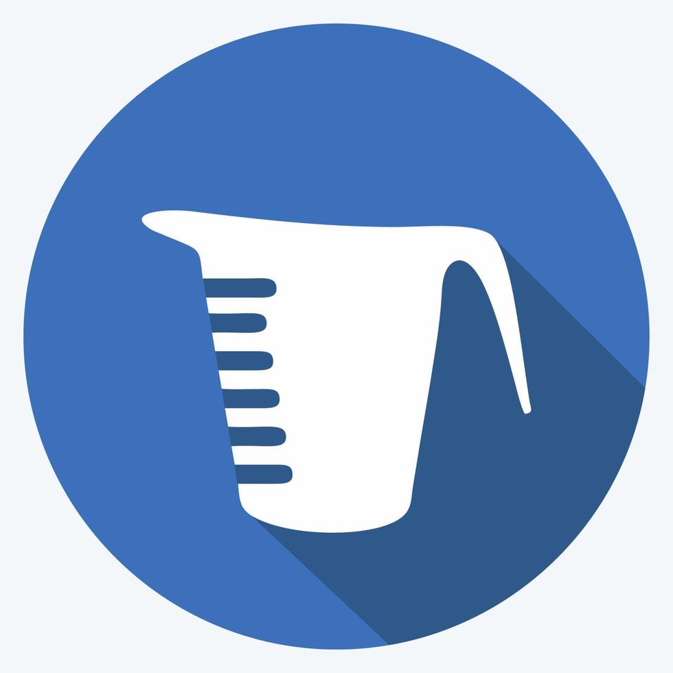 Icon Measuring Cup. suitable for Bakery symbol. long shadow style. simple design editable. design template vector. simple illustration vector