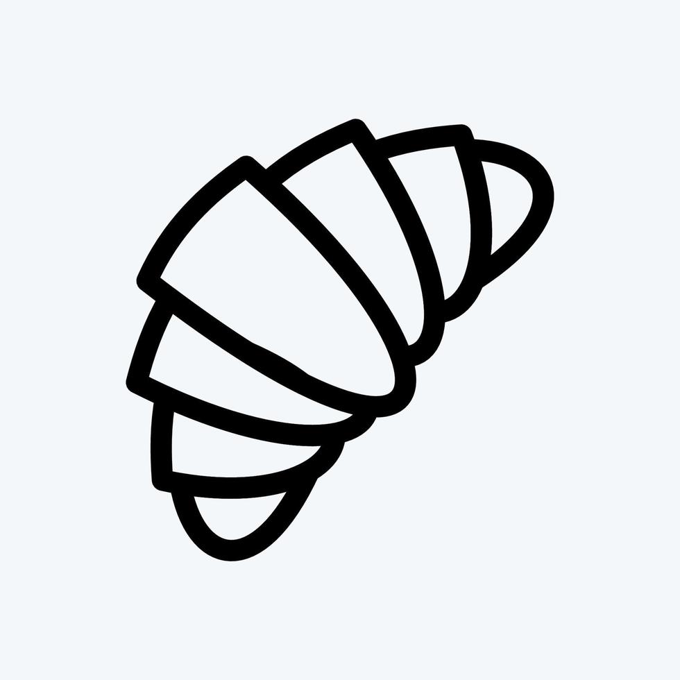 icono de croissant. adecuado para el símbolo de panadería. estilo de línea diseño simple editable. vector de plantilla de diseño. ilustración sencilla