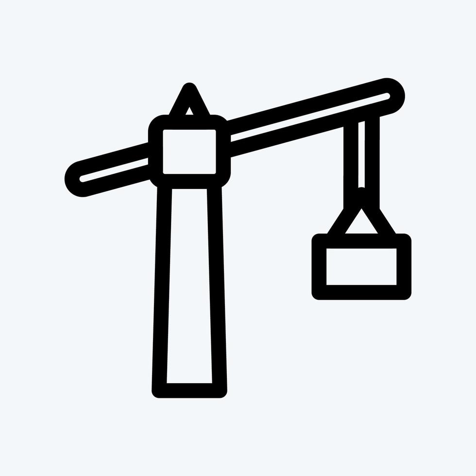 icono de grúa torre. adecuado para la construcción de símbolo. estilo de línea diseño simple editable. vector de plantilla de diseño. ilustración sencilla