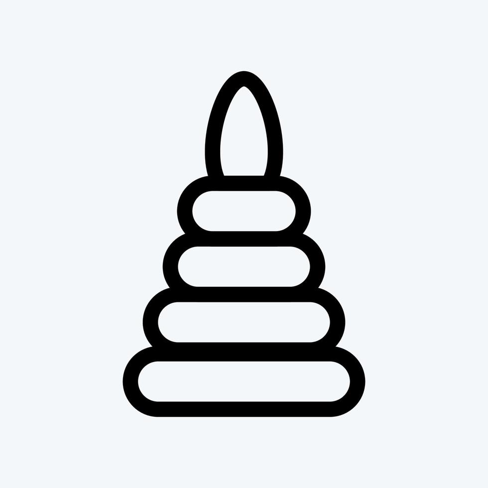 Icon Toy Pyramid. suitable for Kids symbol. line style. simple design editable. design template vector. simple illustration vector