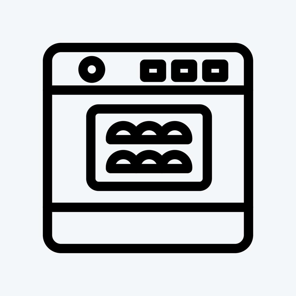 horno icono. adecuado para el símbolo de panadería. estilo de línea diseño simple editable. vector de plantilla de diseño. ilustración sencilla