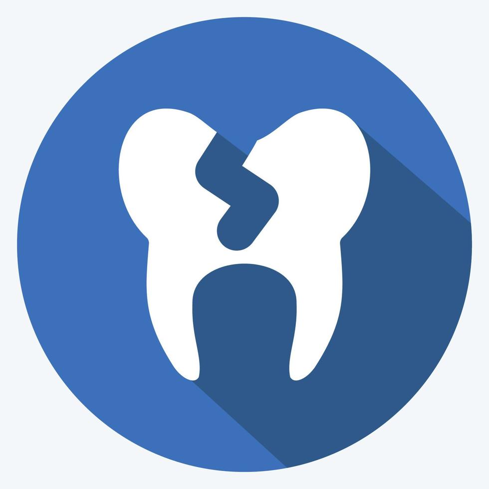 Icon Bad Tooth. suitable for medicine symbol. long shadow style. simple design editable. design template vector. simple illustration vector