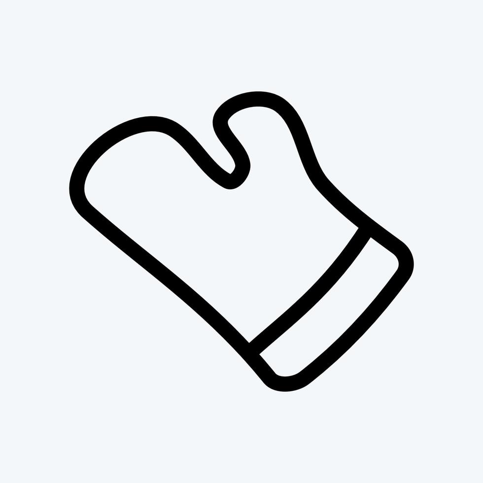 guante de cocina icono. adecuado para el símbolo de panadería. estilo de línea diseño simple editable. vector de plantilla de diseño. ilustración sencilla