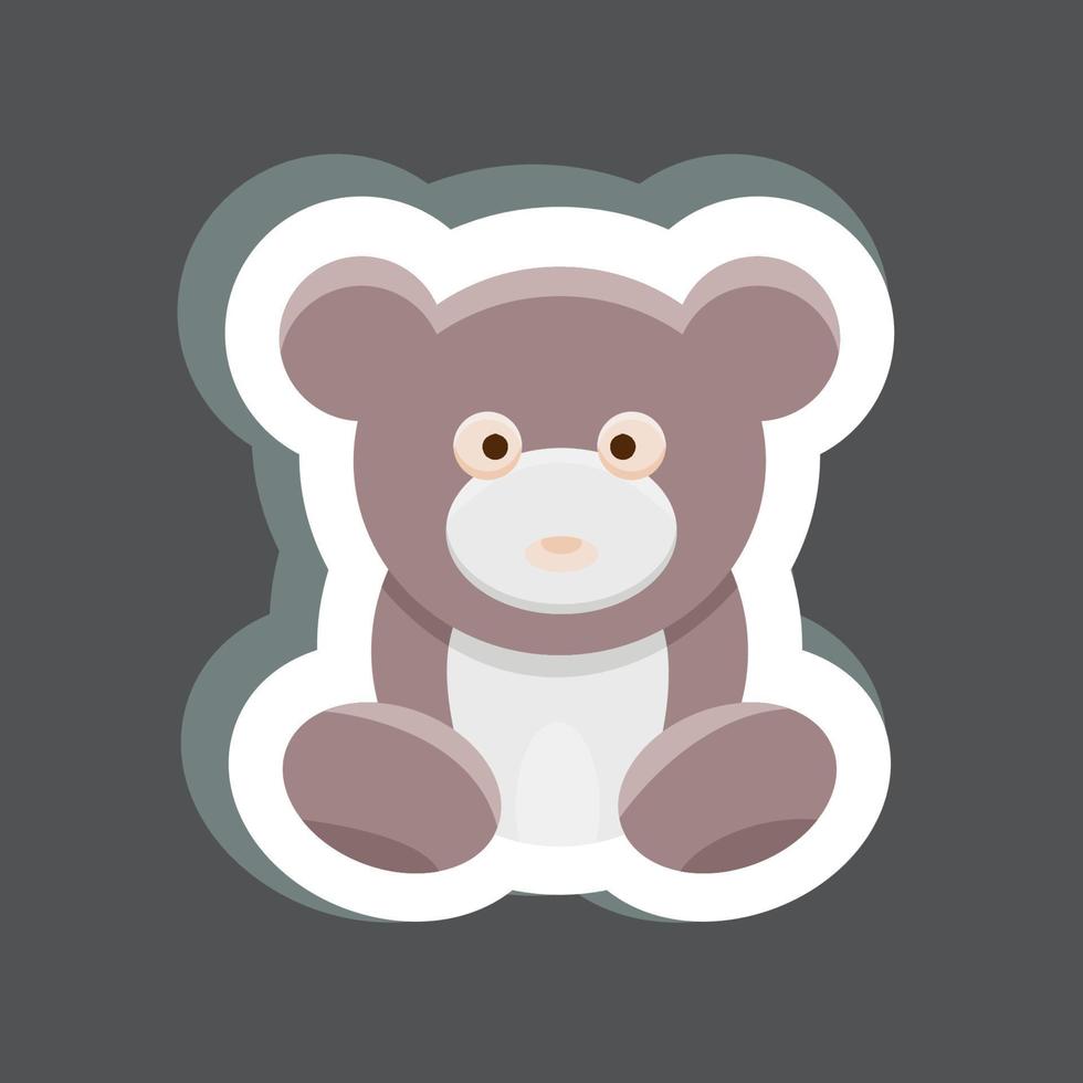 etiqueta engomada del oso de peluche. adecuado para el símbolo de los niños. diseño simple editable. vector de plantilla de diseño. ilustración sencilla