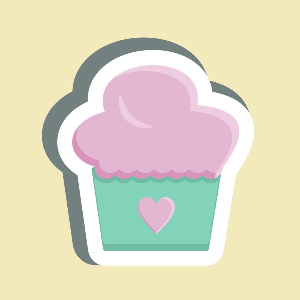 muffin de pegatinas. adecuado para el símbolo de panadería. diseño simple editable. vector de plantilla de diseño. ilustración sencilla