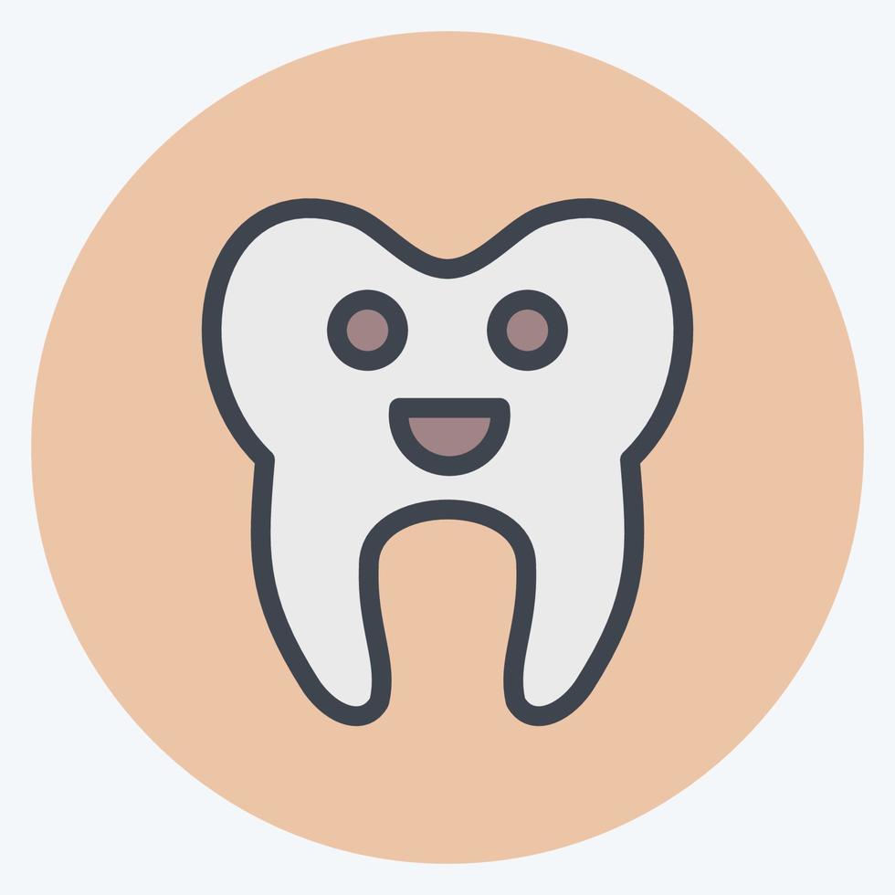 Icon Cleaned Tooth. suitable for medicine symbol. color mate style. simple design editable. design template vector. simple illustration vector