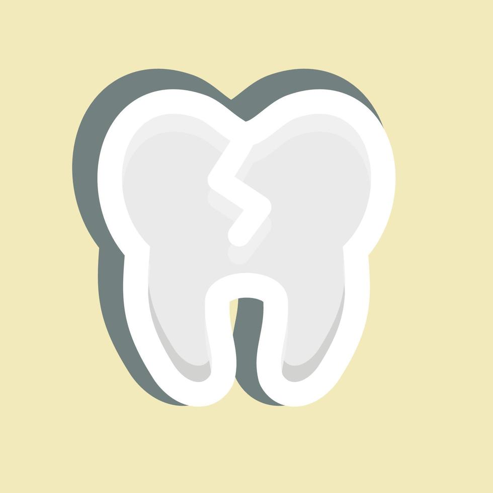 Sticker Bad Tooth. suitable for medicine symbol. simple design editable. design template vector. simple illustration vector