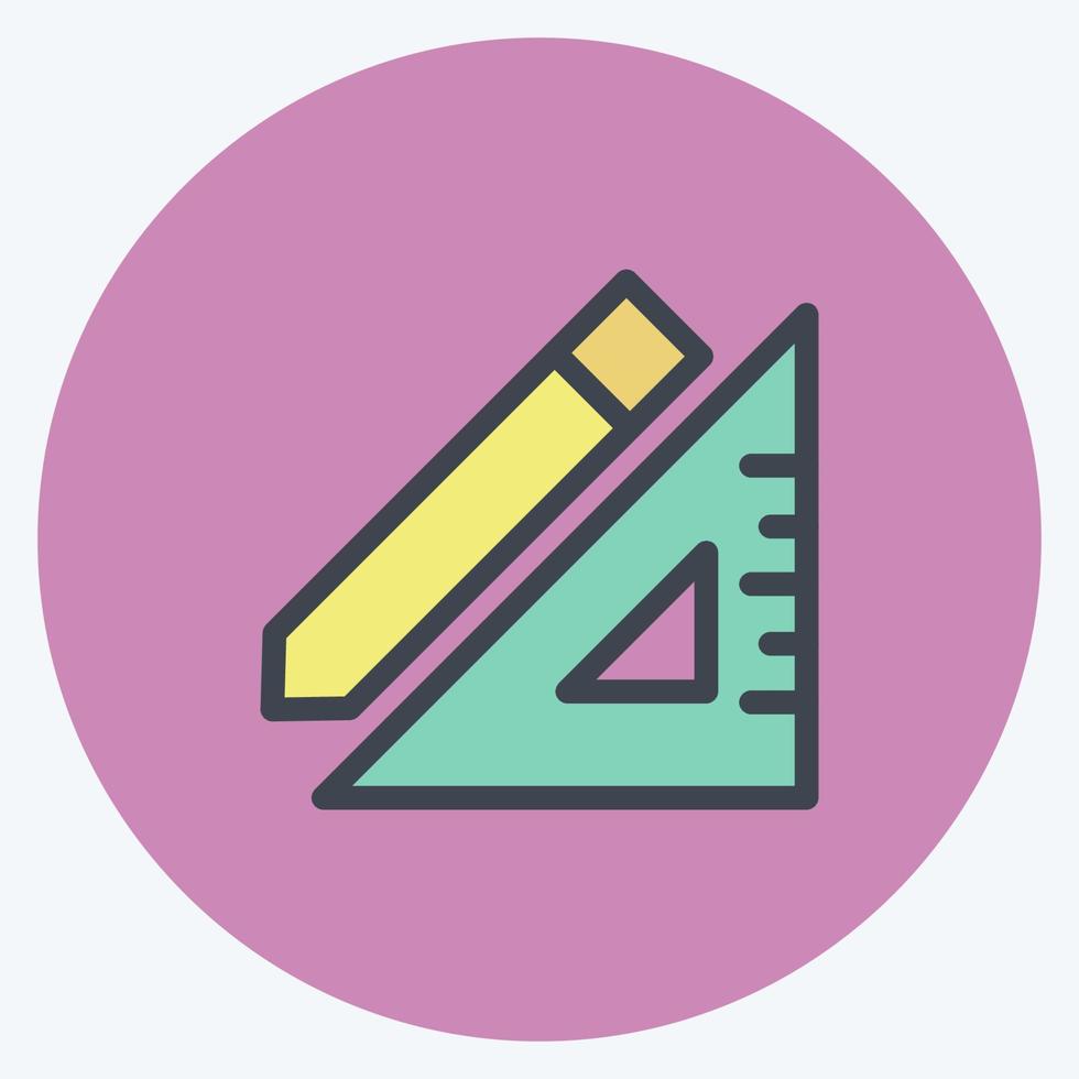 Icon Pencil and Ruler. suitable for building symbol. color mate style. simple design editable. design template vector. simple illustration vector