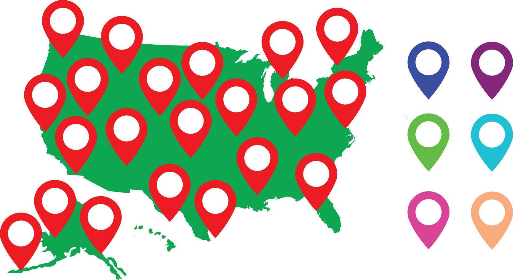 Mapa geográfico de estados unidos. vector