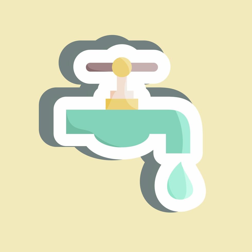 pegatina de recursos hídricos. adecuado para el símbolo de la educación. diseño simple editable. vector de plantilla de diseño. ilustración sencilla