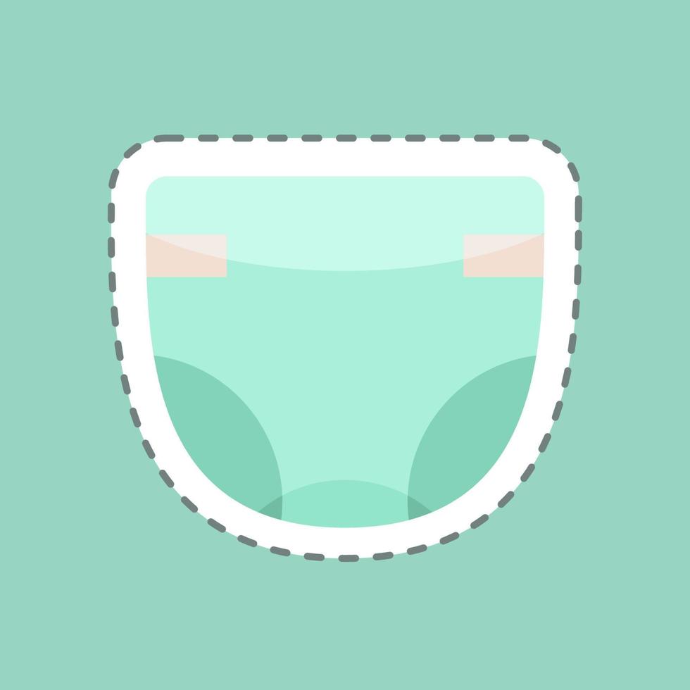 Sticker line cut Diaper. suitable for Kids symbol. simple design editable. design template vector. simple illustration vector