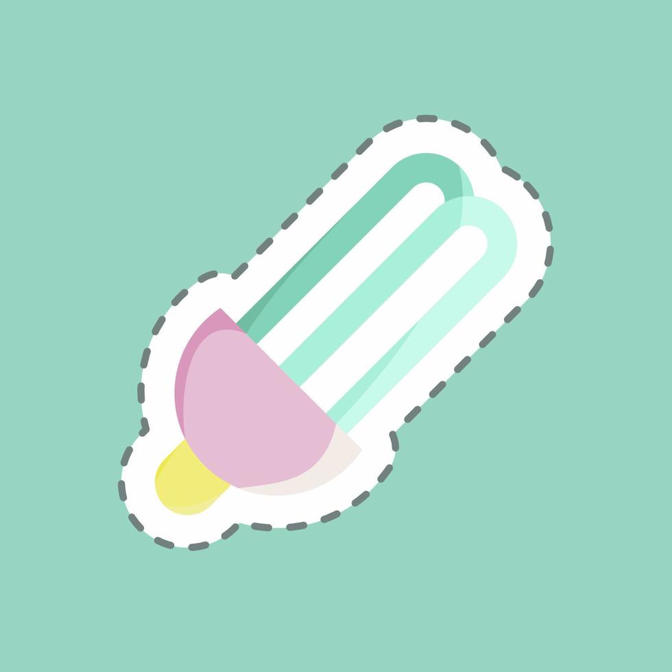 Sticker line cut Eco Bulb. suitable for education symbol. simple design editable. design template vector. simple illustration vector