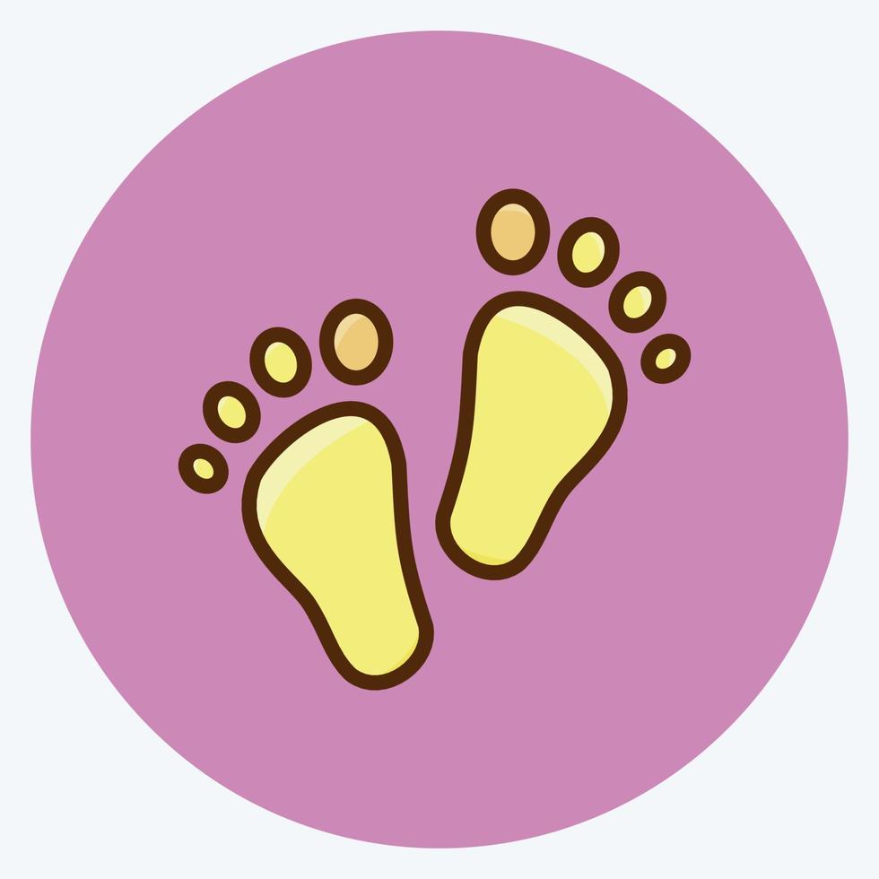 Icon Feet. suitable for Kids symbol. flat style. simple design editable. design template vector. simple illustration vector