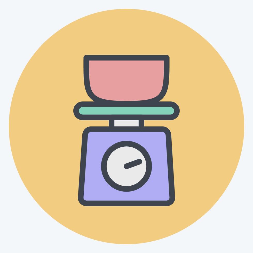 Icon Kitchen Scales. suitable for Bakery symbol. color mate style. simple design editable. design template vector. simple illustration vector