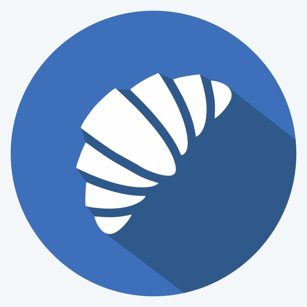 Icon Croissant. suitable for Bakery symbol. long shadow style. simple design editable. design template vector. simple illustration vector