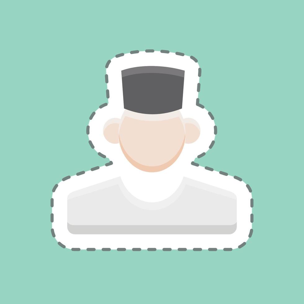 Sticker line cut Dentist. suitable for medicine symbol. simple design editable. design template vector. simple illustration vector