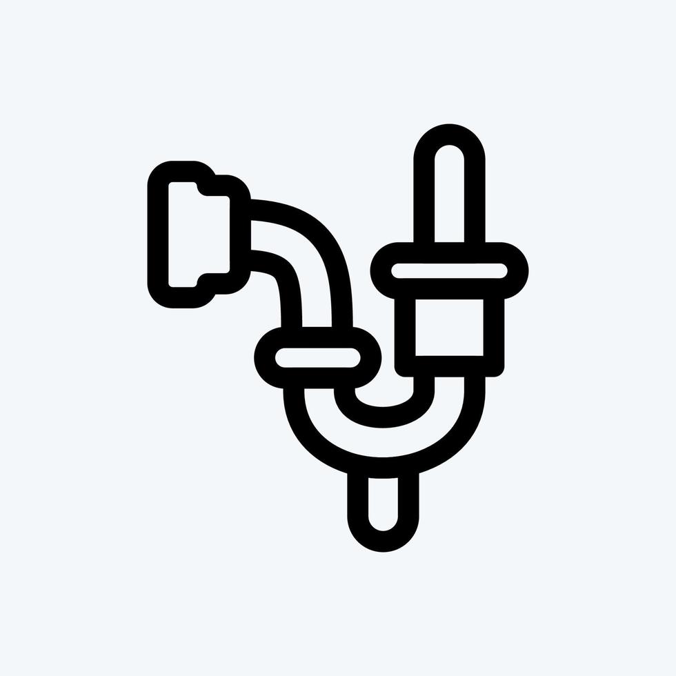 Icon Plumbing. suitable for building symbol. line style. simple design editable. design template vector. simple illustration vector