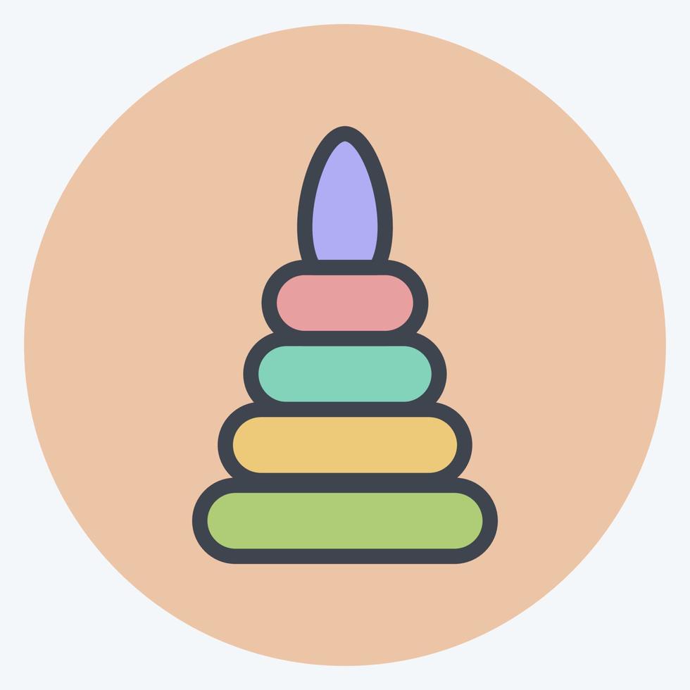 Icon Toy Pyramid. suitable for Kids symbol. color mate style. simple design editable. design template vector. simple illustration vector