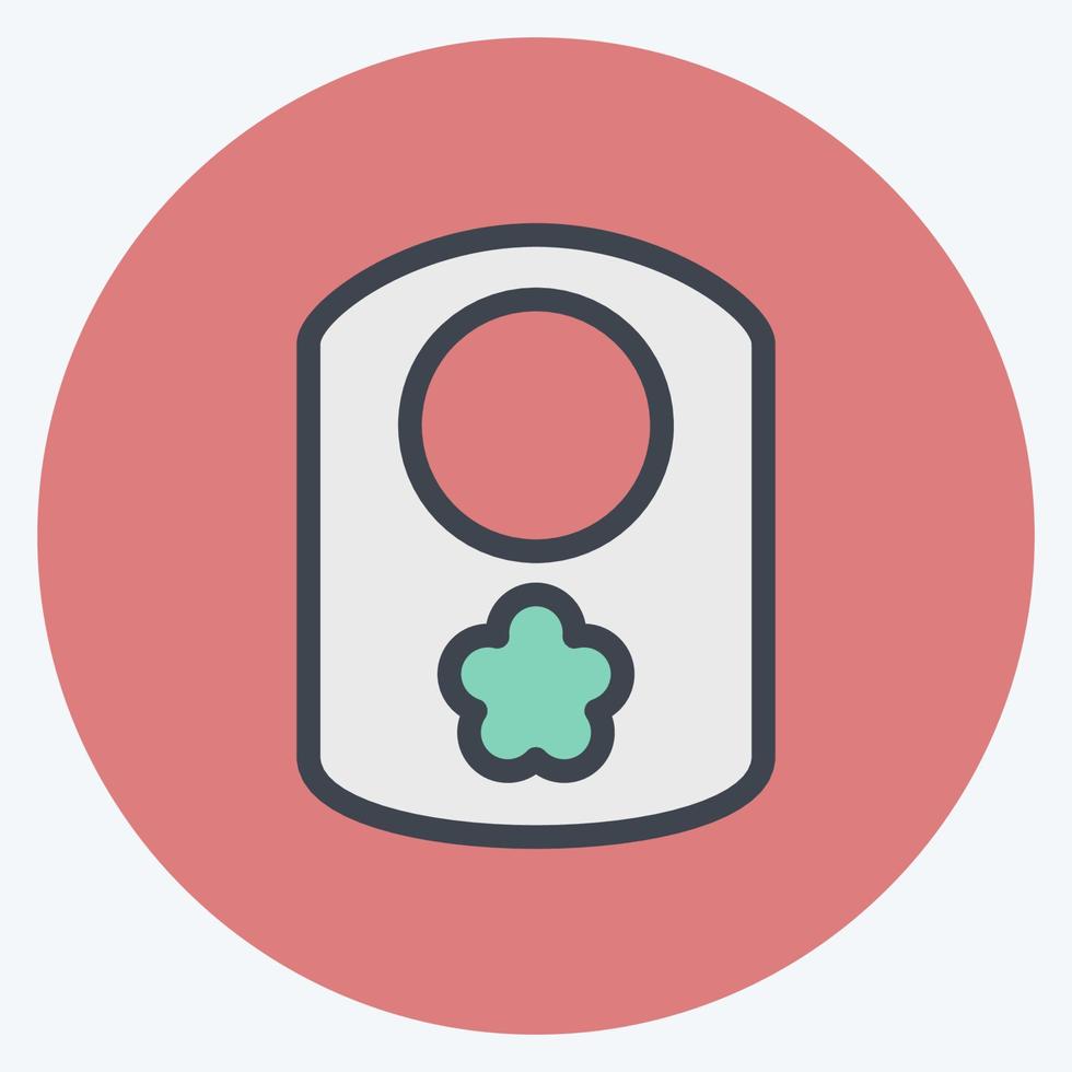 Icon Baby Bib. suitable for Kids symbol. color mate style. simple design editable. design template vector. simple illustration vector