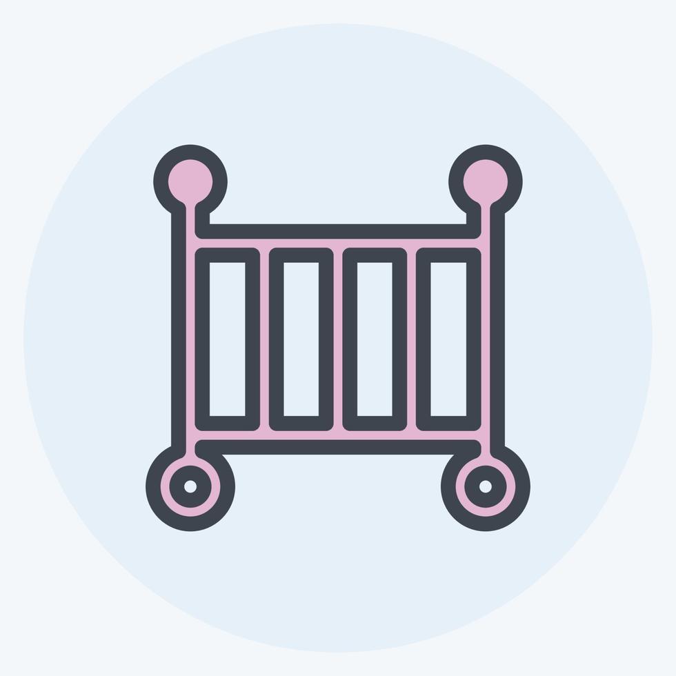 Icon Crib. suitable for Kids symbol. color mate style. simple design editable. design template vector. simple illustration vector