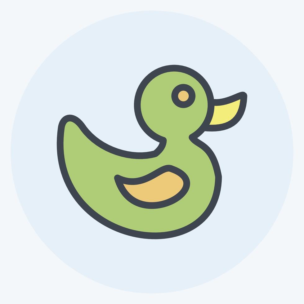 icono de pato de juguete. adecuado para el símbolo de los niños. estilo compañero de color. diseño simple editable. vector de plantilla de diseño. ilustración sencilla