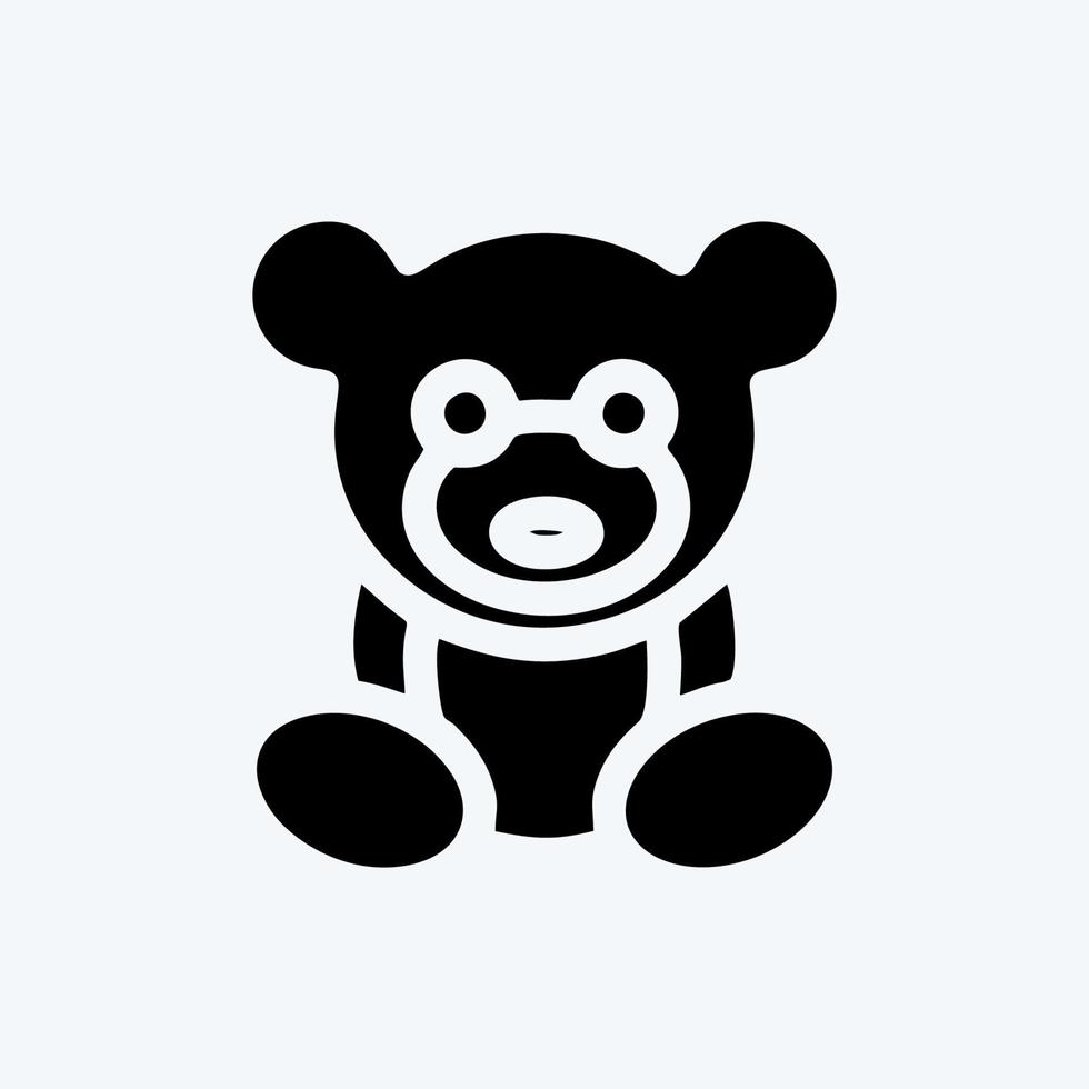 icono de oso de peluche. adecuado para el símbolo de los niños. estilo de glifo. diseño simple editable. vector de plantilla de diseño. ilustración sencilla